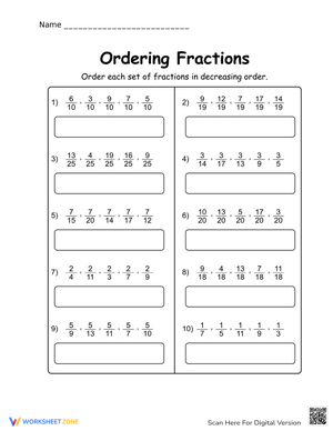 Ordering Fractions: Enhance Math Practice