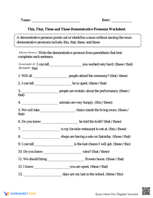 Practice with This,That,These,Those Demonstrative Pronouns