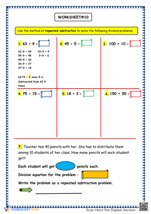 Explore Division Using Repeated Subtraction