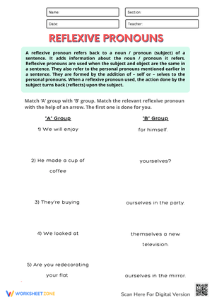 Practice Possessive Reflexive Pronouns