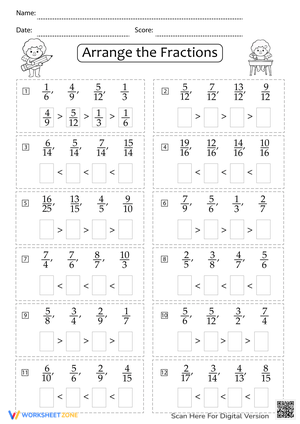 Arrange the Fractions
