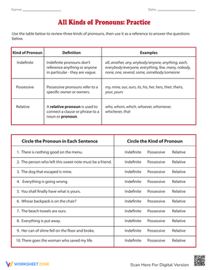 Practice All Kinds of Pronouns