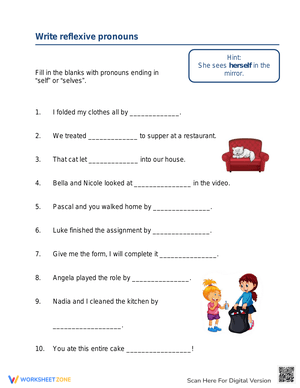 Practice Writing Reflexive Pronouns
