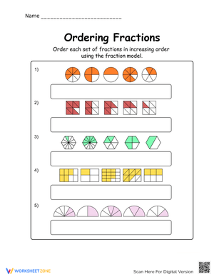 Order Fractions Using Fraction Models