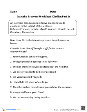 Find Intensive Pronouns