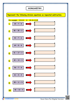 Grade 3 Division As Repeated Subtraction Worksheets 2024