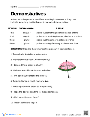 Find and Underline the Correct Pronouns