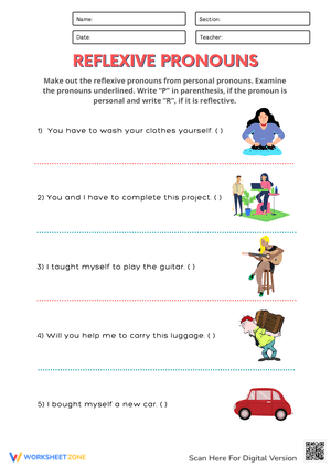 Reflexive and Possessive Pronouns Practice
