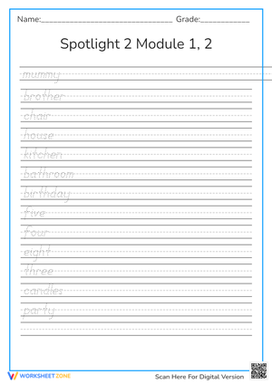 Handwriting Practice: Family, Home & Numbers - K/1 Tracing Words