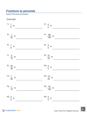 Convert Fractions to Percents
