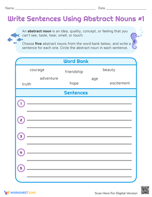 Writing Sentences Using Abstract Nouns