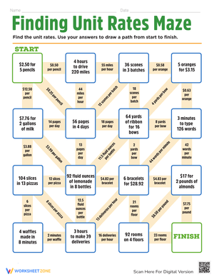 Finding Unit Rates Maze