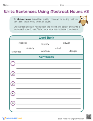 Sentences with Abstract Nouns Practice