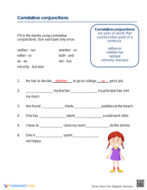 Mastering Correlative Conjunctions: Practice Worksheet