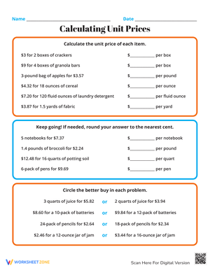 Calculating Unit Prices: Practical Math Skills