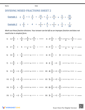 Dividing Mixed Fractions 2