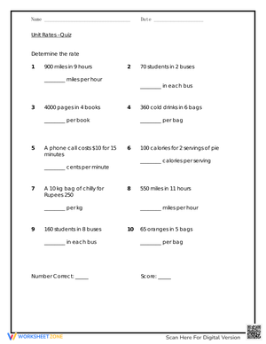 Unit Rates Quiz: Test Your Knowledge!