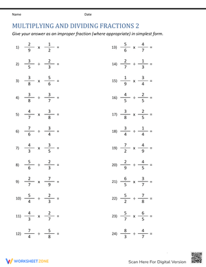 Multiplying and Dividing Fractions 2