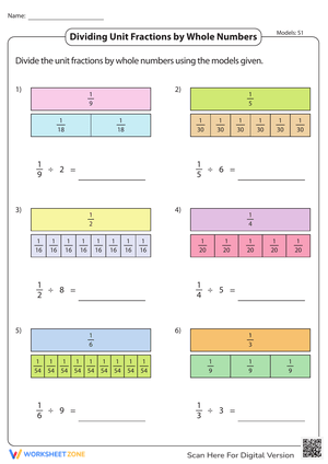 Dividing Unit Fractions by Whole Numbers: Models