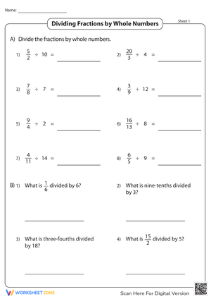 Dividing Fractions by Whole Numbers: Step-by-Step