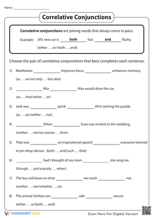 Choosing Correct Correlative Conjunctions