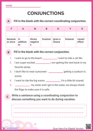 Supply the Missing Conjunctions