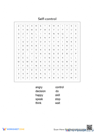 Free Printable Self Control Worksheets for All Ages