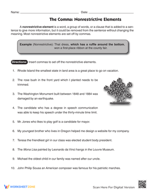 Commas and Nonrestrictive Elements