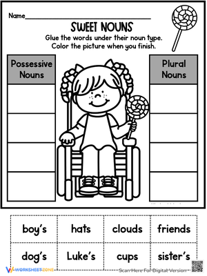 Possessive Nouns Practice Book Worksheet