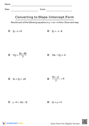 Converting to Slope-Intercept Form