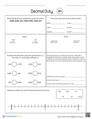 Practice with Decimal Operations