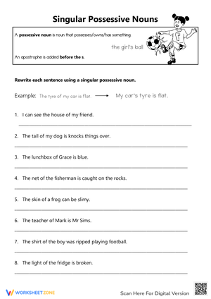 Rewriting with Singular Possessive Nouns