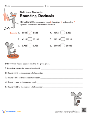 Delicious Decimals Worksheet