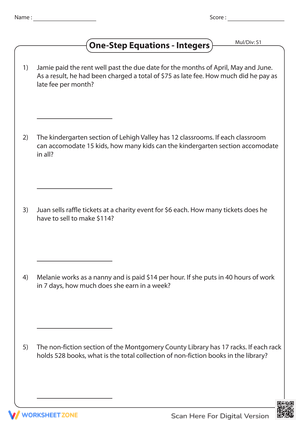 Mastering One-Step Equations