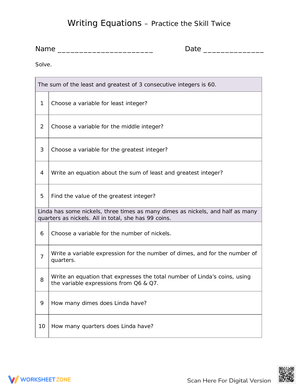 Practice Writing Equations