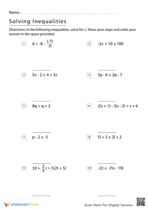 Solving Inequalities 