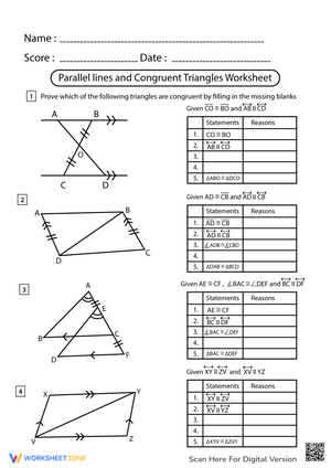 Triangles Congruent with Parallel Lines Activity