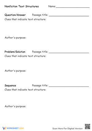 Nonfiction Text Structures: Identify Author's Purpose & Text Clues