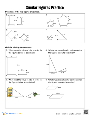 Practice with Similar Figures Worksheet