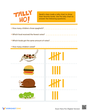 Tally Ho! Food Themed Worksheet