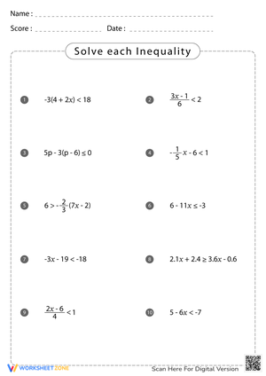 Solving Inequalities 4