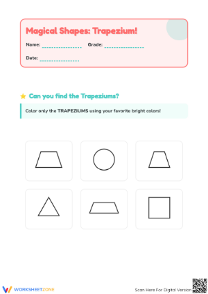 Printable Trapezoid Shapes Worksheet | Grades K-2 Ready