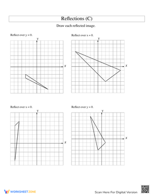 Reflection of 3 Vertices Over the x or y Axis (C)