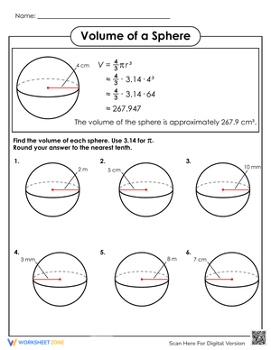 Volume of Sphere with Step-by-Step Example