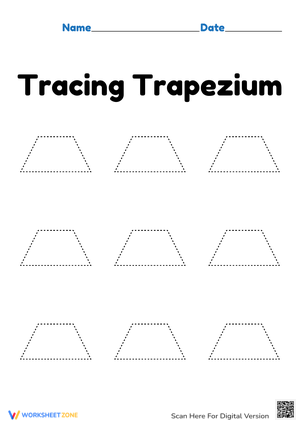 Tracing Trapezium Shapes for Practice