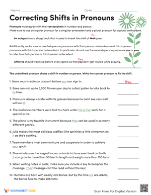 Correcting Shifts in Pronouns