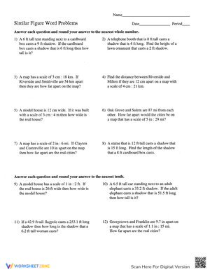 Similar Figures Word Problems