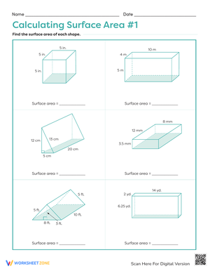 Calculating Surface Area Practice