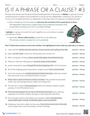 Is It a Phrase or a Clause #3