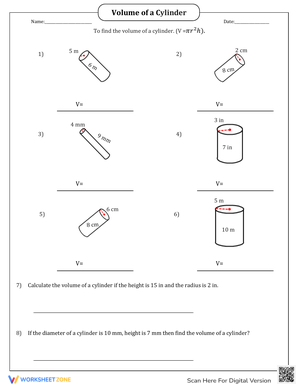 Calculate the Volume of a Cylinder